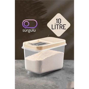 Turk Insignia Erzak Bakliyat Saklama Kutusu 10 lt KREM