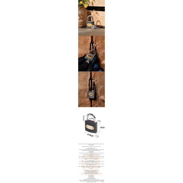 Turk Çelik Asma Kilit 50 MM 3 anahtarlı Sonax Design