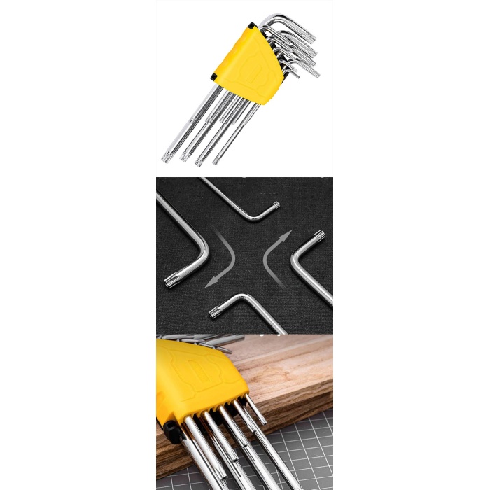 Turk Yıldız Torx Combination 9 Parça Alyan Seti