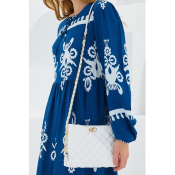 Kadın Beyaz Zincir Detay Askılı Omuz Çantası 010165