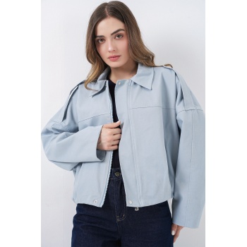 Kadın Kot Bomber Ceket 0737 - Mavi