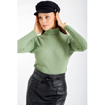 10311 Balıkçı Yaka Triko Kazak - Çağla