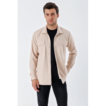 20193 Oversize Erkek Gömlek - Krem