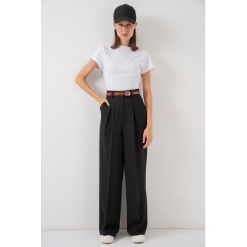 Kadın Yüksek Bel Palazzo Pantolon 30051 - Siyah