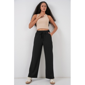 Kadın Fitilli Pantolon 30053 - Siyah