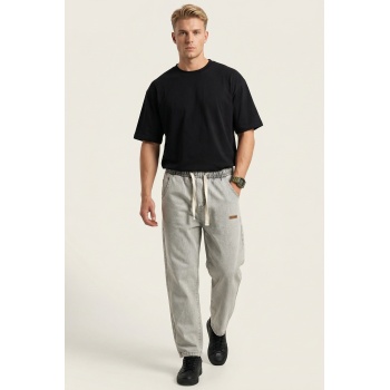 Erkek Rahat Kesim Baggy Jean Pantolon 30073 - Taş