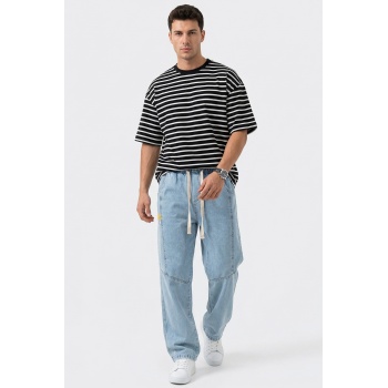 Erkek Rahat Kesim Baggy Jean Pantolon 30074 - Mavi