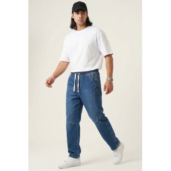 Erkek Rahat Kesim Baggy Jean Pantolon 30074 - Lacivert