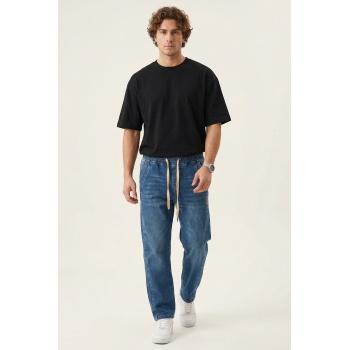 Erkek Rahat Kesim Baggy Jean Pantolon 30076 - Lacivert