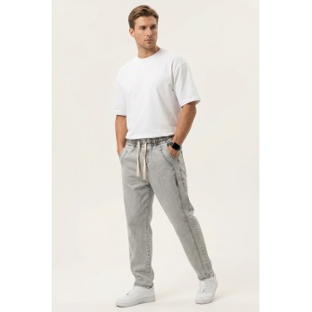 Erkek Rahat Kesim Baggy Jean Pantolon 30076 - Taş