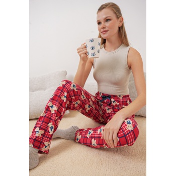 4323 Desenli Pijama Altı - Kırmızı