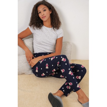 4323 Desenli Pijama Altı - L. Lacivert