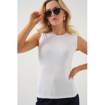 Kadın Kolsuz Body 4347 - Beyaz