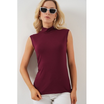 Kadın Kolsuz Body 4348 - Bordo