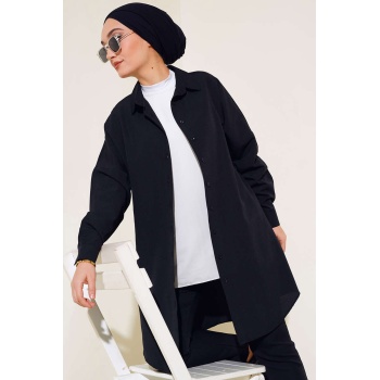 5845 Tesettür Tunik - Siyah