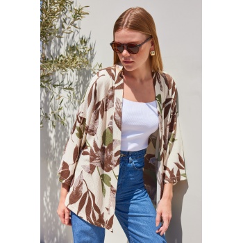 5862 Örme Kimono - Haki