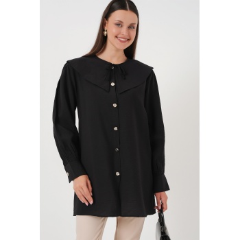 Kadın Bebe Yaka Uzun Tunik 5967 - Siyah