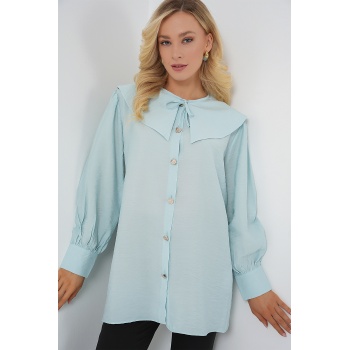 Kadın Bebe Yaka Uzun Tunik 5967 - Turkuaz