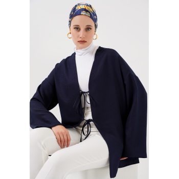 Keten Tesettür Kimono 5968 - Lacivert