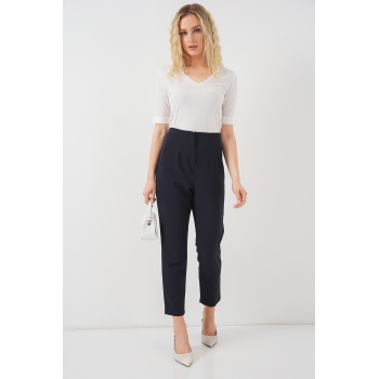 Kadın Lacivert Yüksek Bel Kumaş Pantolon 6650