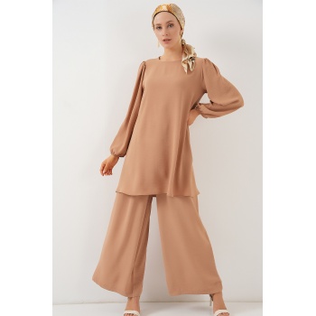 Ayrobin Tunik Pantolon Alt Üst Takım 6712 - Vizon
