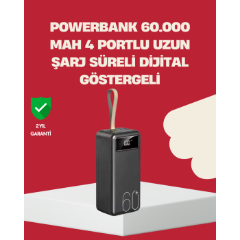 LED Ekranlı Çok Fonksiyonlu Taşınabilir Şarj Ünitesi Powerbank