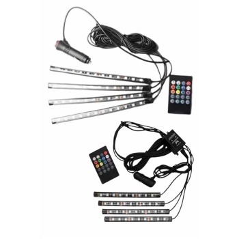 12Lİ Şerit Led Işık RGB Sese ve Müziğe Duyarlı Araç İçi Ayak Altı