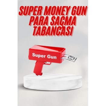 Kırmızı Parti Oyuncağı Para Saçma Fırlatma Tabancası Makinesi Super Money