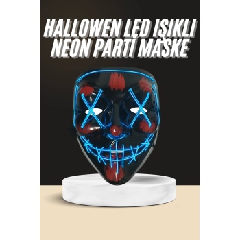 Işıklı Led Maske Parti Eğlence Maskesi Hallowen Neon Maske