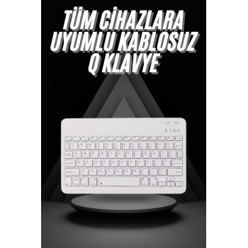 Q Klavye Türkçe Bluetooth Klavye Tüm Cihazlara Uyumlu Kablosuz