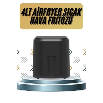4L Airfryer Hazneli Hava Fritözü Yağsız Fritöz Taşınabilir Fırın İşlevi Gören Pratik
