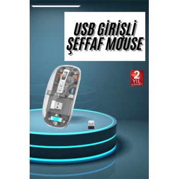 Kablosuz Mouse Fare Şarjlı Bluetooth Wireless Çift Modlu Sessiz