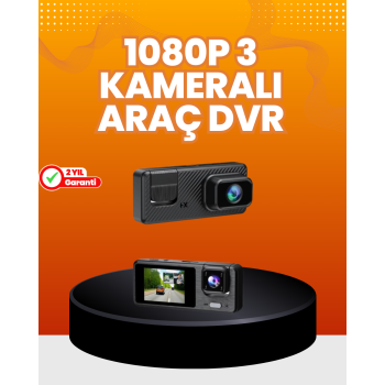 Araç İçi Güvenlik Kamerası | 3 Kanallı, 24 Saat Park Kaydı Destekli