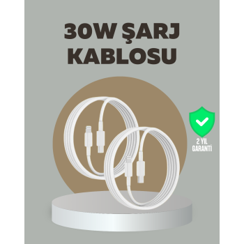 iPhone iPad Airpods Uyumlu 30W Type-C to Lightning Kablo