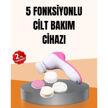 Derin Temizleme ve Masaj İçin 5 Başlıklı Yüz Cilt Bakım Aleti