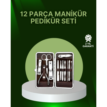 12 Parçalık Özel Deri Çantalı Kişisel Bakım Seti