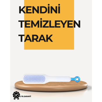 Kendi Kendini Temizleyen Saç Tarağı – Anti-Statik, Silikon Uçlu, ABS Malzeme, 22x4 cm