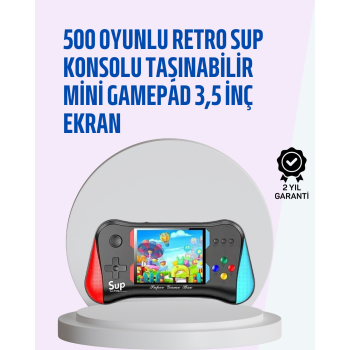 Taşınabilir Oyun Konsolu – 3,5 Ekranlı ve 500 Oyunlu