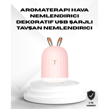 Ultrasonik Hava Nemlendirici 200 ml Aroma Difüzör LED Işıklı Sessiz