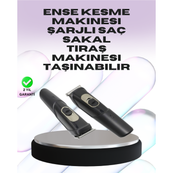 Sessiz Motorlu, Kablosuz Kullanımlı Şarjlı Saç ve Sakal Kesme Makinesi – Taraklı Set