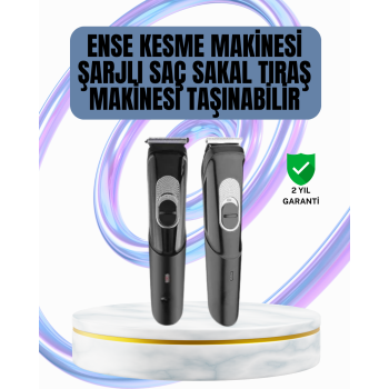 Ergonomik Tasarımlı, 3 Taraklı Profesyonel Şarjlı Saç Sakal Tıraş Makinesi