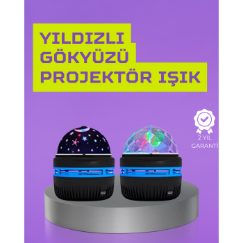 USB’li Yıldız Projektör Lamba – Döner Galaxy Işık Şovu, Çocuk ve Yetişkin Uyku Lambası