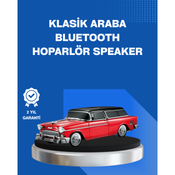 Retro Araba Şekilli Kablosuz Bluetooth Hoparlör