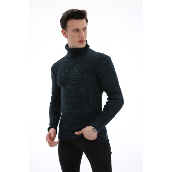 Boğazlı Kalın Kışlık Erkek Günlük Triko Kazak
