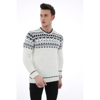 Desenli Kalın Kışlık Erkek Günlük Triko Kazak