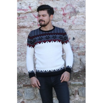 Desenli Kalın Kışlık Erkek Günlük Triko Kazak