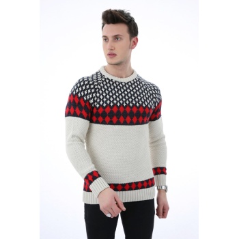 Desenli Kalın Kışlık Erkek Günlük Triko Kazak