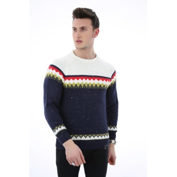 Desenli Kalın Kışlık Erkek Günlük Triko Kazak