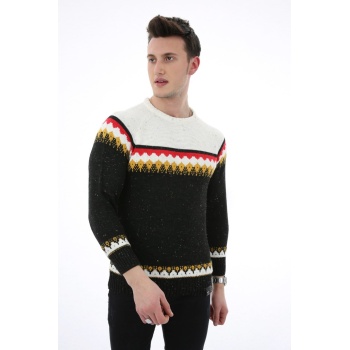 Desenli Kalın Kışlık Erkek Günlük Triko Kazak