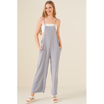 7019 Askılı Bahçivan Tulum - Gri